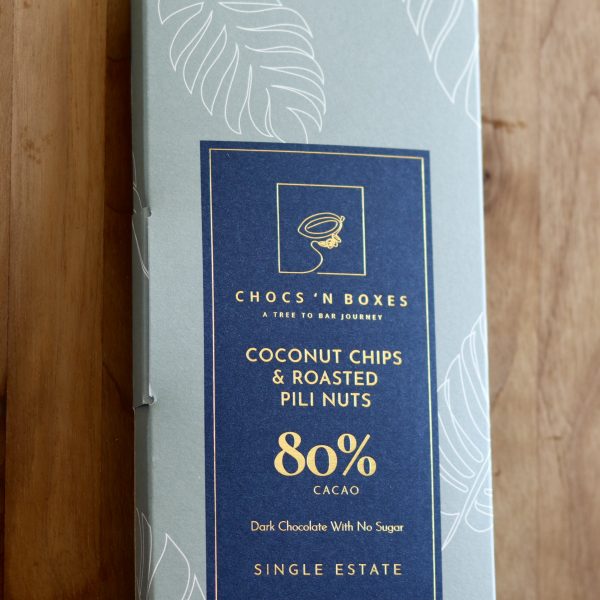 80% Dark Chocolate with Coconut Chips and Pili Nut (KETO/Diabetic-friendly)