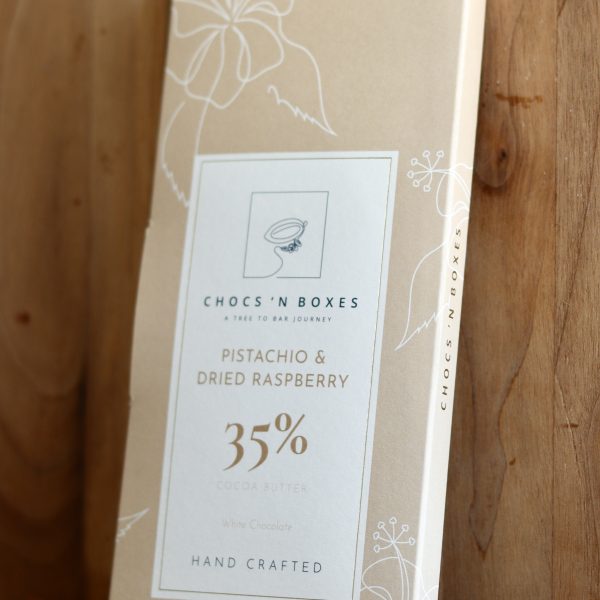 White Chocolate Raspberry with Pistachio and Dried Raspberries [85g]